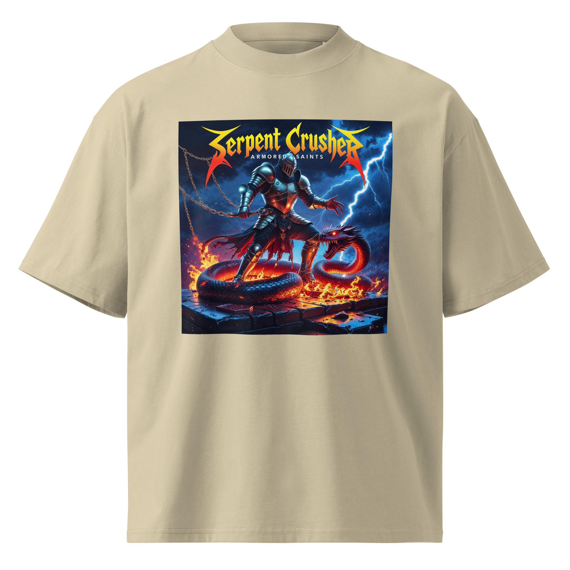 Unisex organic oversized high neck t-shirt